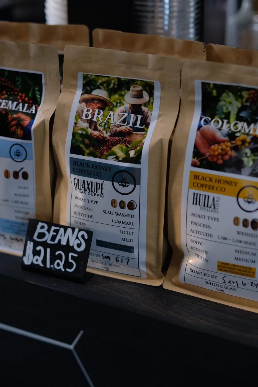 Single-origin bags: Brazil, Guatemala, Huila and Mexico
