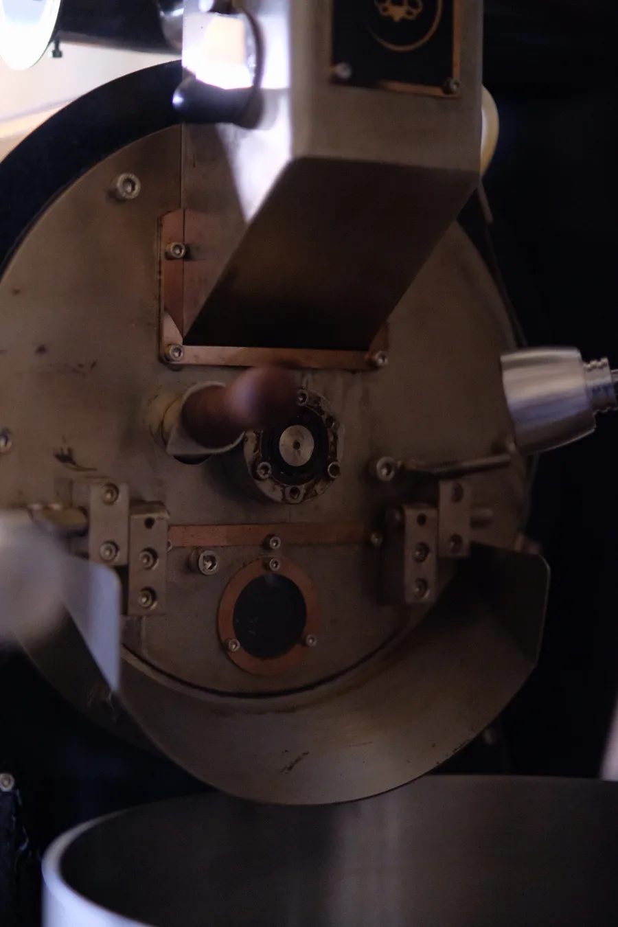 Detail of the coffee roaster drum